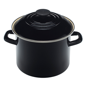 Enamel on Steel 6 Qt. Stockpot Black