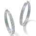 PalmBeach Jewelry 4.50 TCW Round Cubic Zirconia Silvertone 2-Row Hoop Earrings