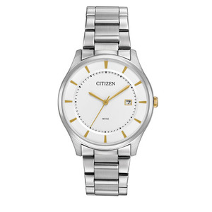 Mens Corporate Exclusive Silver-Tone Stainless Steel Watch White Dial