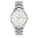 Mens Corporate Exclusive Silver-Tone Stainless Steel Watch White Dial