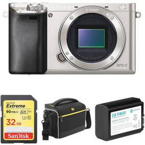 Alpha a6000 Mirrorless Digital Camera Body with Accessory Kit (Silver)