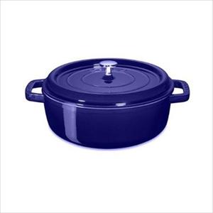 4Qt. Shallow Round Cocotte Dark Blue