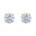 14K Yellow Gold 8mm Round Cubic Zirconia Stud Earrings