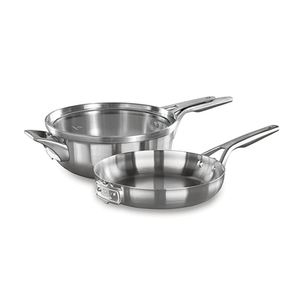 Premier Space Saving Stainless Steel 3pc 10" Diameter Cookware