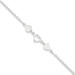 Sterling Silver Heart Link Anklet - 9 Inch - Lobster Claw