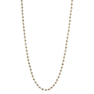Lita Genuine Citrine and Silver Linked Chain Necklace,17"