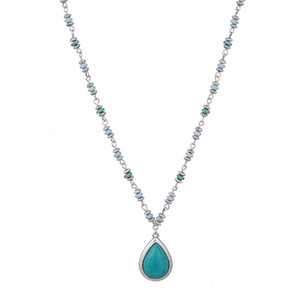 Turquoise Teardrop Pendant Necklace