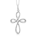 JewelonFire Sterling Silver Loop Cross Pendant