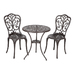 Faustina Antique Bronze 3pc Cast Aluminum Bistro Set