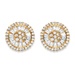 PalmBeach Jewelry 3.11 TCW Round and Baguette-Cut White Cubic Zirconia Cluster Halo Stud Earrings 14k Gold-Plated