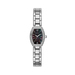 Ladies Silver-Tone Crystal Bracelet Watch Black Mother-of-Pearl Dial