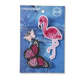 3-Pack Fashion Pins - Butterfly & Flamingo