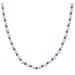 Genuine Pearl With Sapphire Color Swarovski Element Bicone Short Necklace