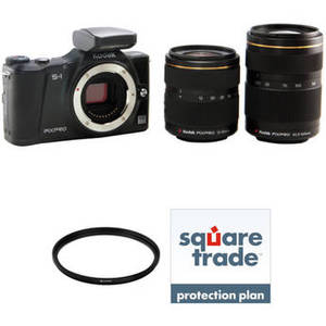 KODAK PIXPRO S-1 Mirrorless Digital Camera with 12-45mm and 42.5-160mm Lenses Deluxe Kit (Black)
