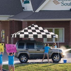 ShelterLogic Pop-Up 12' x 12' Open Top Pro Canopy with Checkered Flag Cover