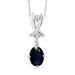 JewelonFire 1 Carat T.G.W. Sapphire And White Diamond Accent Sterling Silver Pendant
