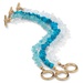 PalmBeach Jewelry 3 Piece Set Genuine Turquoise Topaz and Quartz Bracelets in Yellow Gold Tone