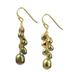 Lita Gold Over Sterling Silver Multi Tonal Green Pearls With Pyrite Accents Cluster Earrings
