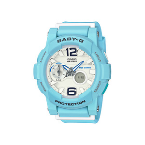 Ladies Beach Pastel Series Baby-G Ana/Digi Watch Baby Blue