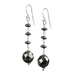 Lita Sterling Silver Faceted Hematite Round And Roundell Earrings