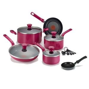 Excite 14-Piece Cookware Set plus One Egg Wonder - Pink Berry