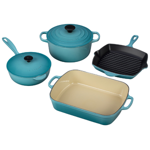 6pc Cast Iron Cookware Set Caribbean