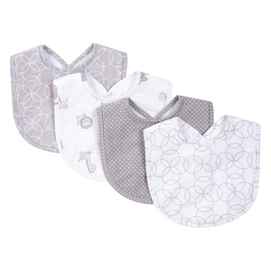 Trend Lab Gray and White Circles 4 Pack Bib Set