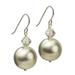 Lita Sterling Silver Silver Tone Shell Pearl With Swarovski Crystal Accents Drop Earrings
