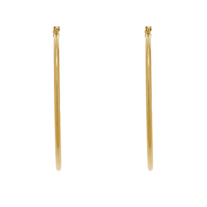 14K Yellow Gold 50mm Click Hoop Earrings