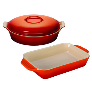 Stoneware Casserole & Baking Dish Set Flame