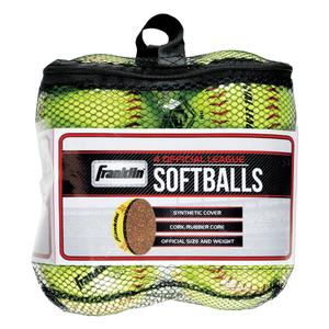 Franklin Sports 4 Official League Yellow Softballs