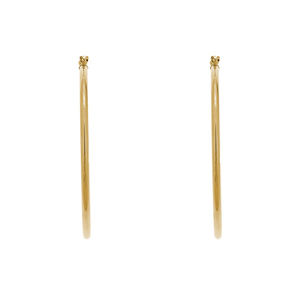 14K Yellow Gold 35mm Click Hoop Earrings