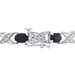 8.00 Cttw Blue Sapphire and Diamond Tennis Bracelet in Silver