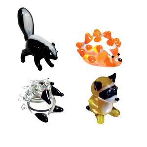 Brainstorm Products Looking Glass Miniature 4 Pack with Skunk Hedgehog Porcupine Raccoon