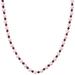 Genuine Pearl With Garnet Color Swarovski Element Bicone Short Necklace
