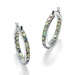 PalmBeach Jewelry Round Aurora Borealis Crystal Silvertone Inside-Out Hoop Earrings