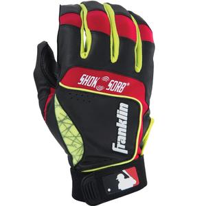 Franklin Sports Shok-Sorb Neo Batting Glove Black/Red/Yellow Youth Small