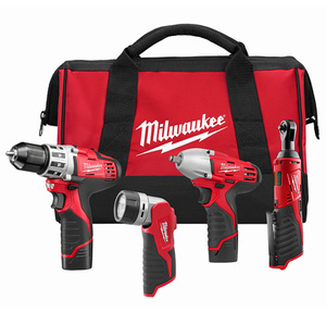 M12 Cordless Lithium-Ion 4 Tool Combo Kit