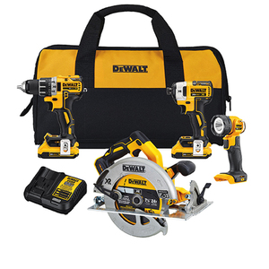 20V Max XR 4 Tool Kit - Drill/Impact Driver/Circular Saw/Worklight