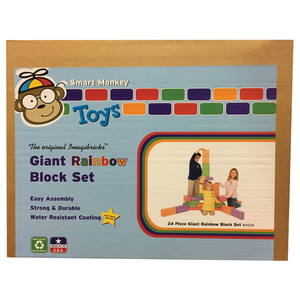 Smart Monkey Toys Imagibricks™ Giant Rainbow Building Block Set, 24 Pcs