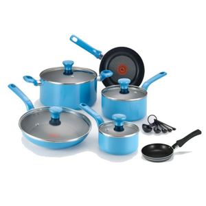 Excite 14-Piece Cookware Set plus One Egg Wonder - Blue Turquoise