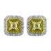 5/8 Cttw Natural Fancy Yellow & White Diamond Earrings in 14K White Gold