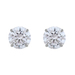 14K White Gold 8mm Round Cubic Zirconia Stud Earrings