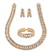 PalmBeach Jewelry Tri-Tone Rose, Gold and Grey Ion-Plated Interlocking Snake-Link Three-Piece Jewelry Set