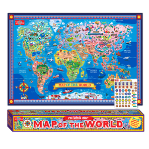 TS Shure Pictorial Map Of The World Laminated Poster With Stickers