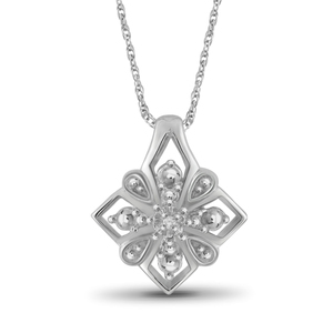 JewelonFire White Diamond Accent Sterling Silver Pendant