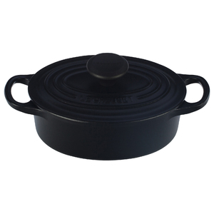 Enameled Cast Iron 1 Qt Oval French Oven Matte Black