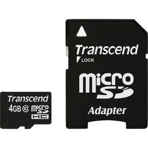 4GB Premium microSDHC Memory Card with SD Adapter