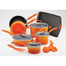 14pc Hard Enamel Nonstick Cookware Orange Gradient