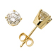 14k Yellow Gold Diamond Solitaire Earrings .50twt